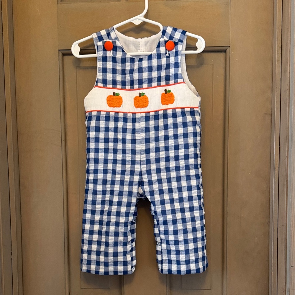 Blue Gingham Pumpkin Longall